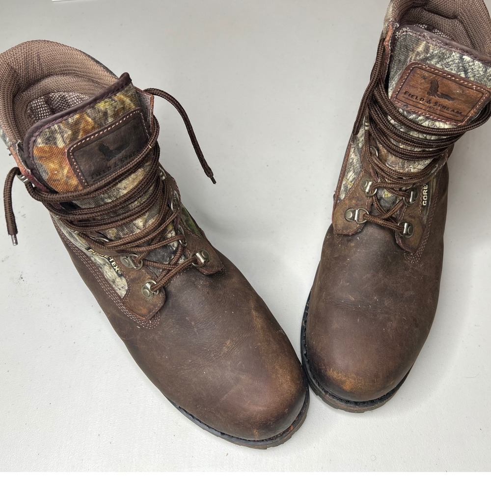 Field & Stream Mens Camo Leather Hunting Boots GORE-TEX Thinsulate MFW08283 13 - Picture 10 of 11